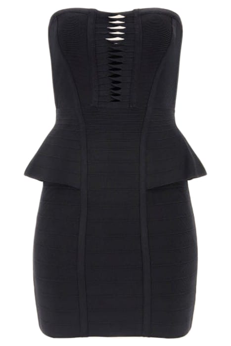 MARCIANO BY GUESS STRAPLESS ELENA BAND JET BLACK MINI DRESS 4