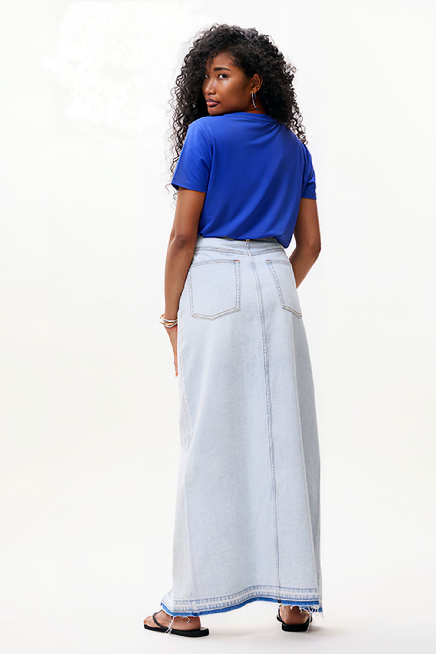 MAXI DENIM SKIRT WASHED BLUE 3