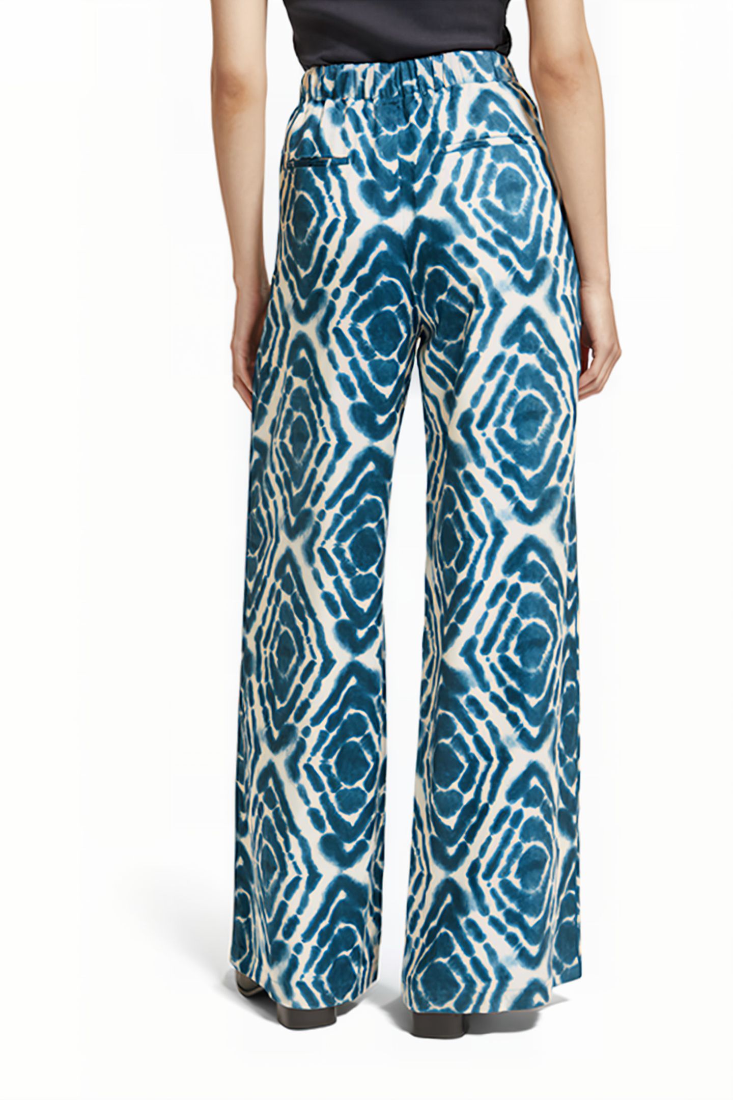 ELENI - HIGH RISE WIDE LEG PYJAMA PANTS DISCO TIE DYE BOTTLE 2