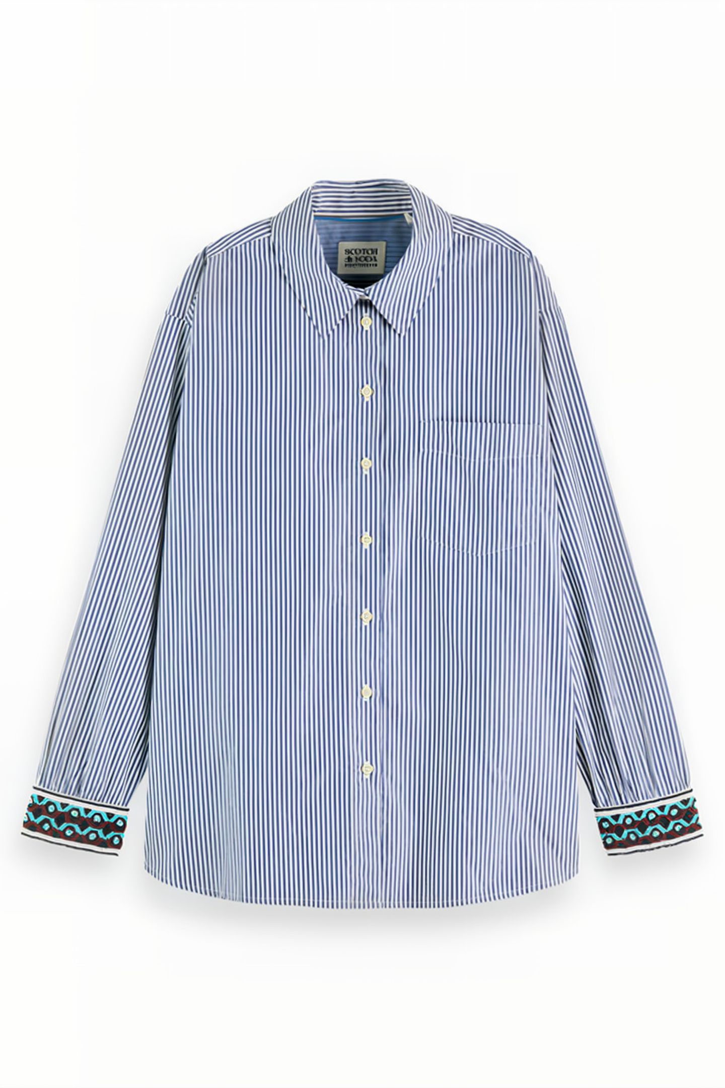 OVERSIZED SHIRT WITH POCKET MARINE STRIPE 4