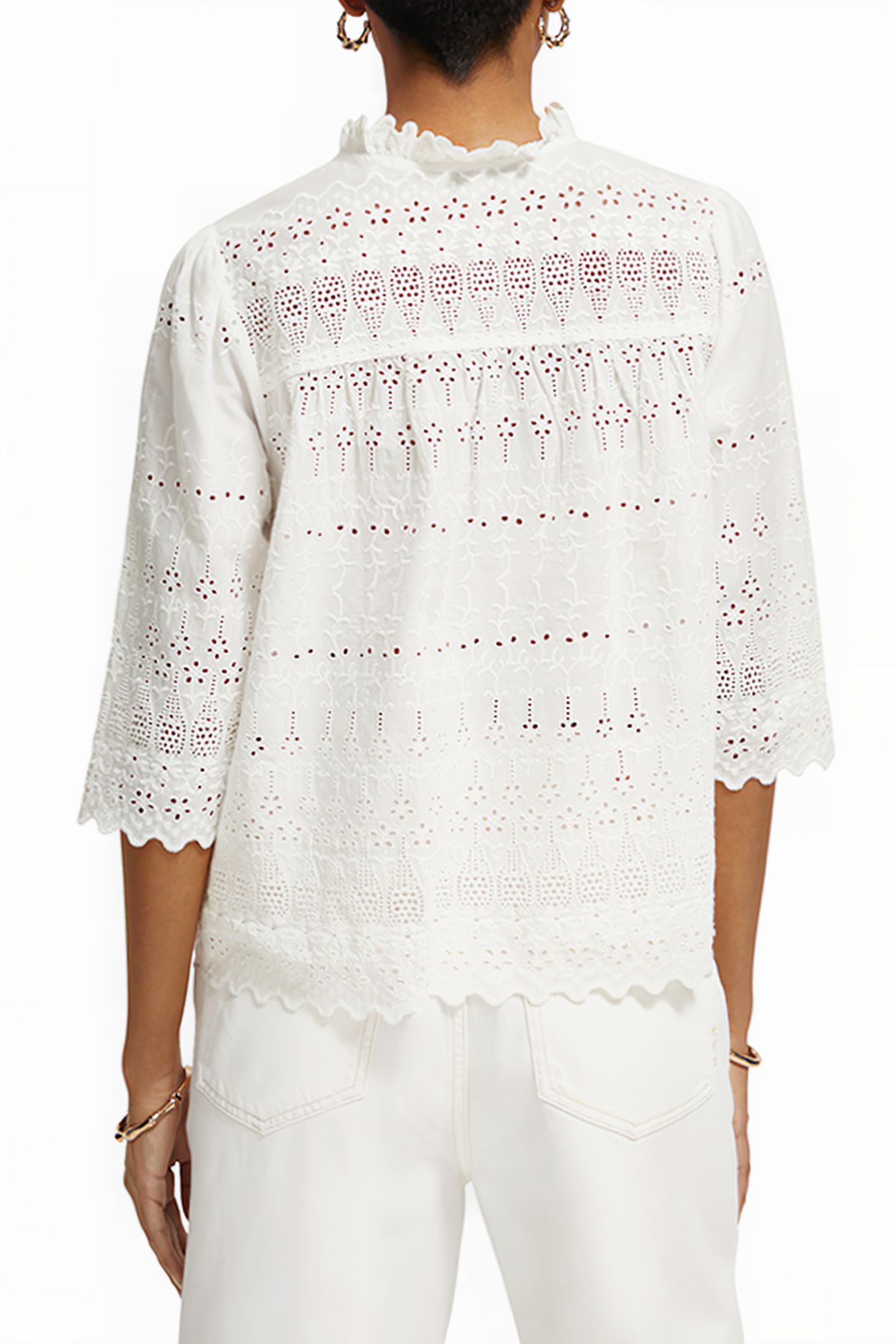 BRODERIE ANGLAISE TOP OFF WHITE 2