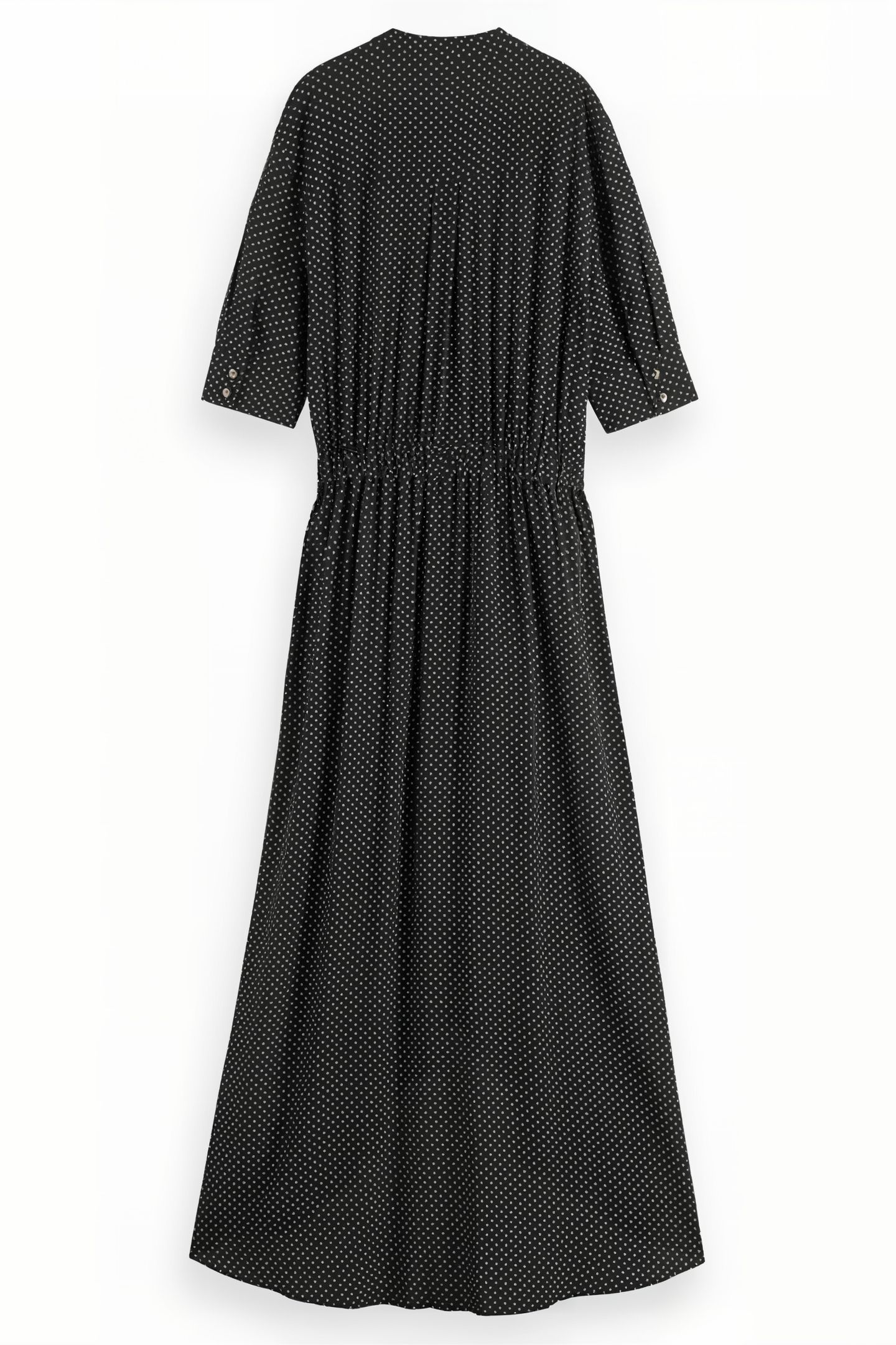 MIDI DRESS WITH HIGH LOW HEM POLKA EVENING BLACK 5