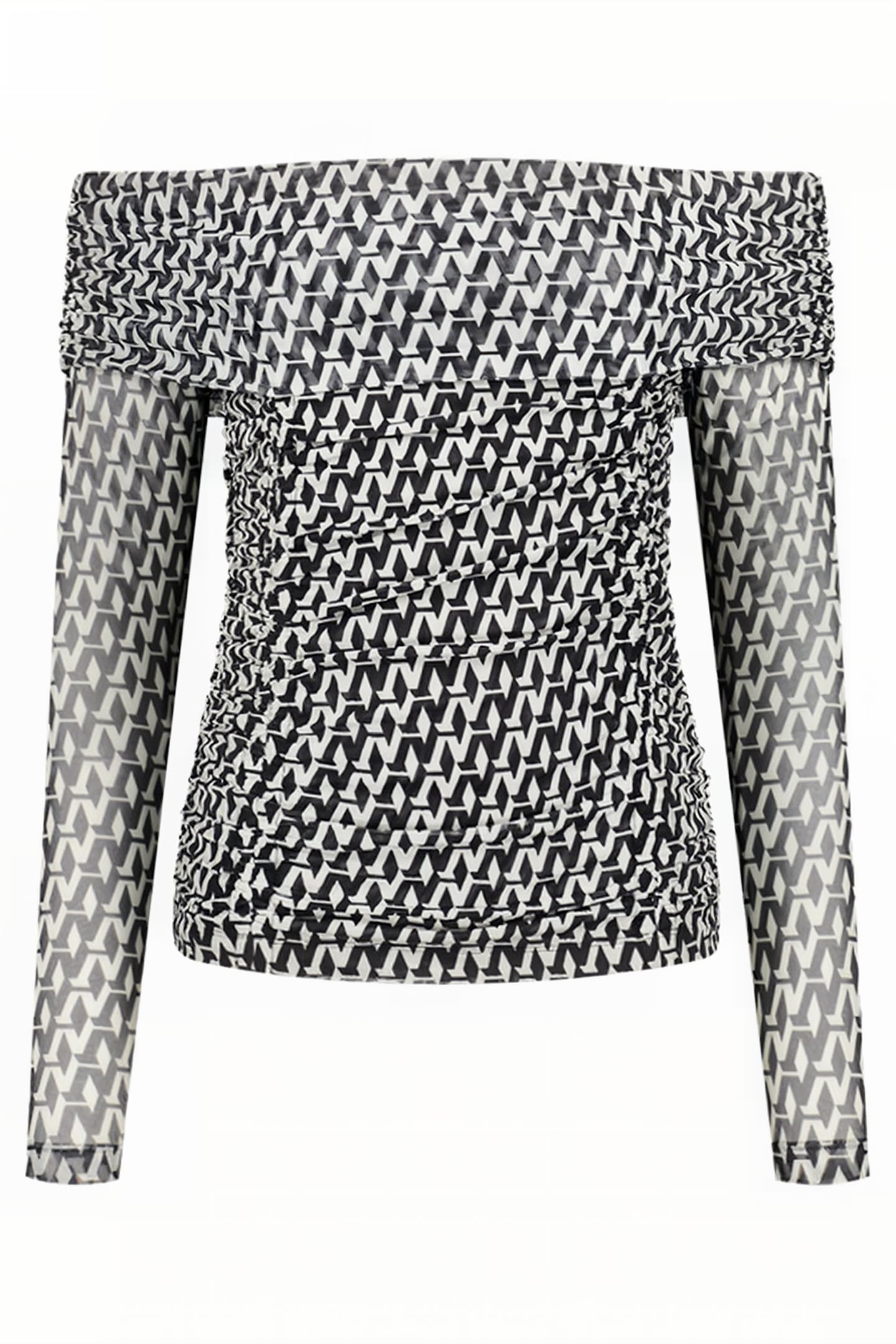 ASIA MESH TOP BLACK/STAR WHITE 1