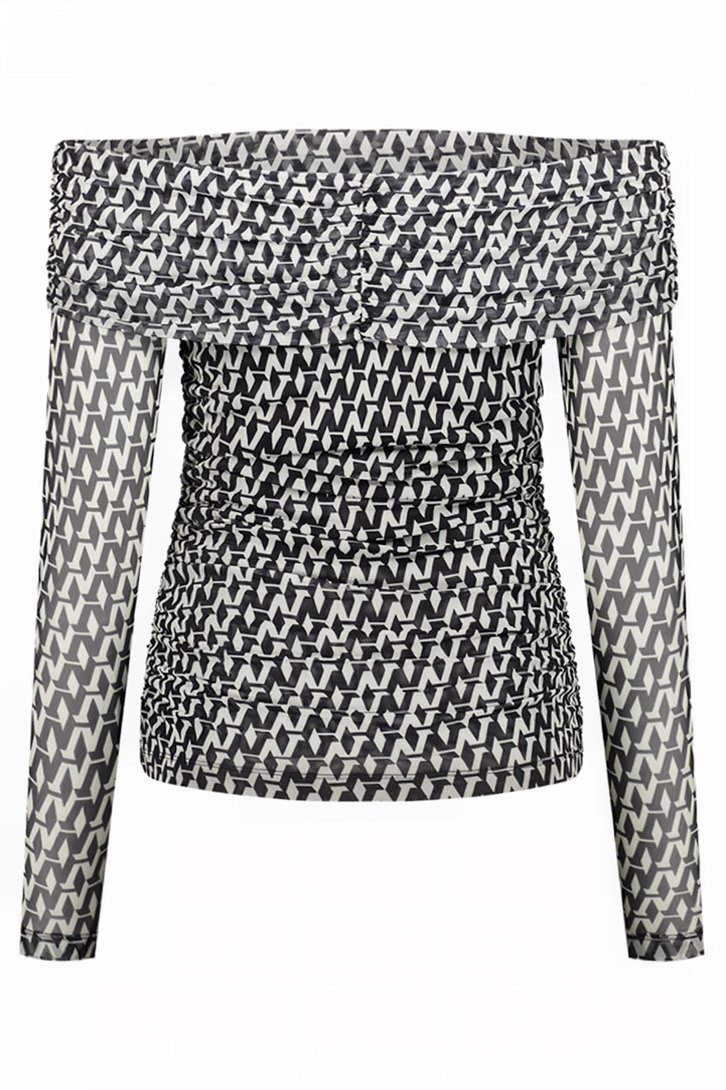 ASIA MESH TOP BLACK/STAR WHITE 2