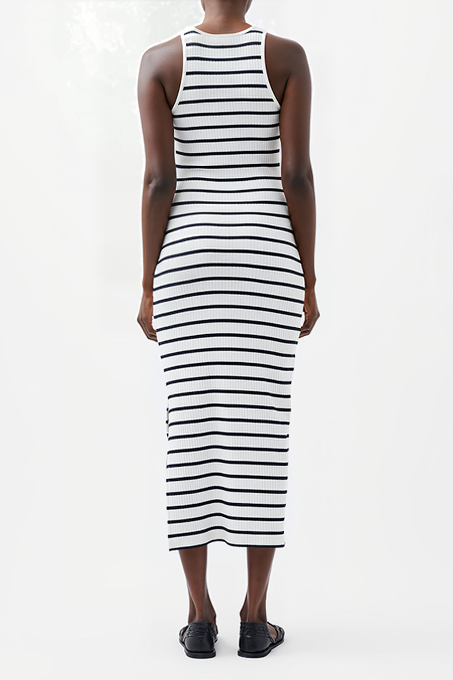 TOMMY RIB STRIPE RACER BK DRES WHITE 2