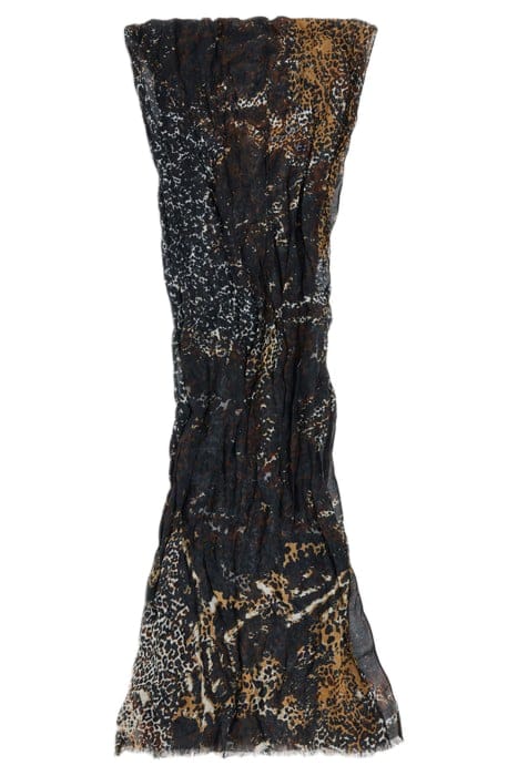 SMALL LEOPARD PRINTED SCARF BURNT CLAY 1