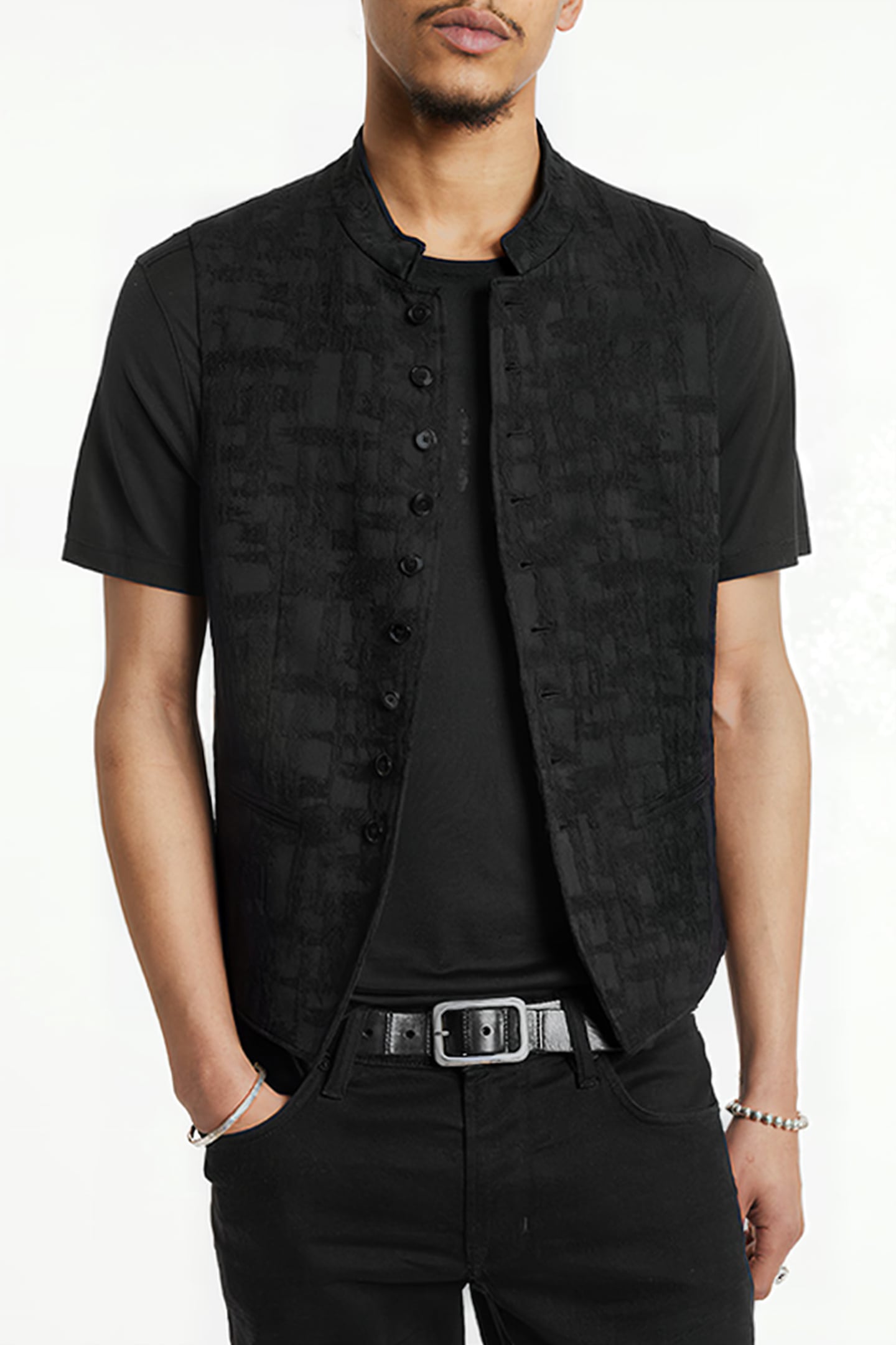 MULTI BUTTON FRONT CLOSURE BLACK 1