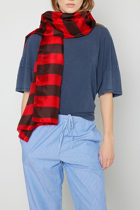 SCARF MARINIERE MARRON ROUGE 3