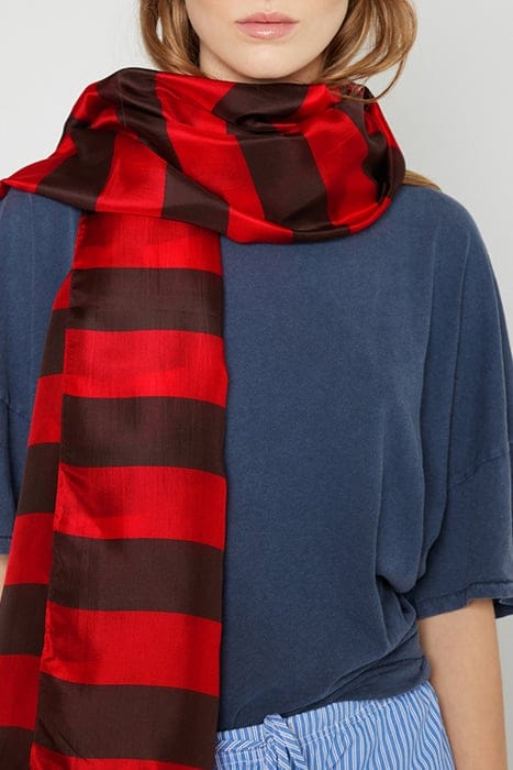 SCARF MARINIERE MARRON ROUGE 2