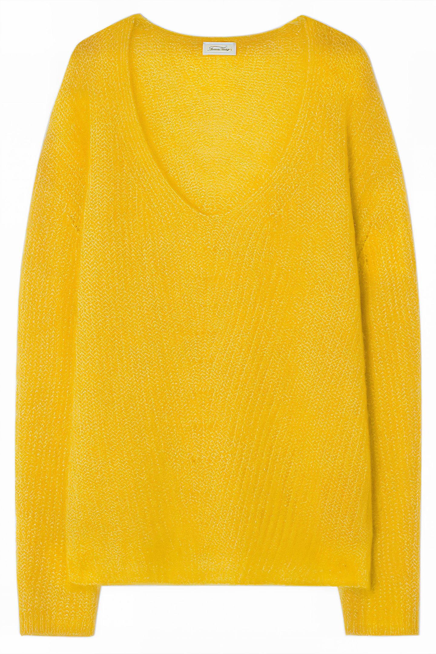V COLLAR MID-LENGTH LOOSE SWEATER BOUTON D OR 4