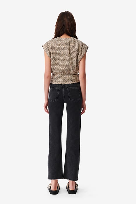 GLENA TANK TOP IN ECRU/BLACK 3