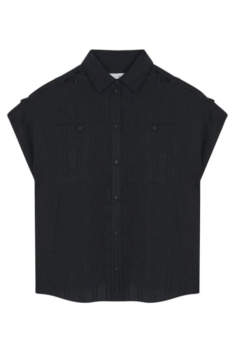 TRINITA BUTTON-DOWN SHIRT IN BLACK 4