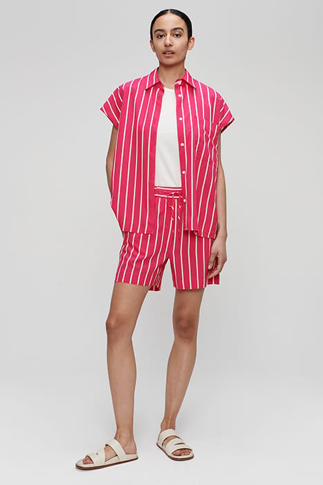 STRIPED SHORTS CARMINE ROSE 2