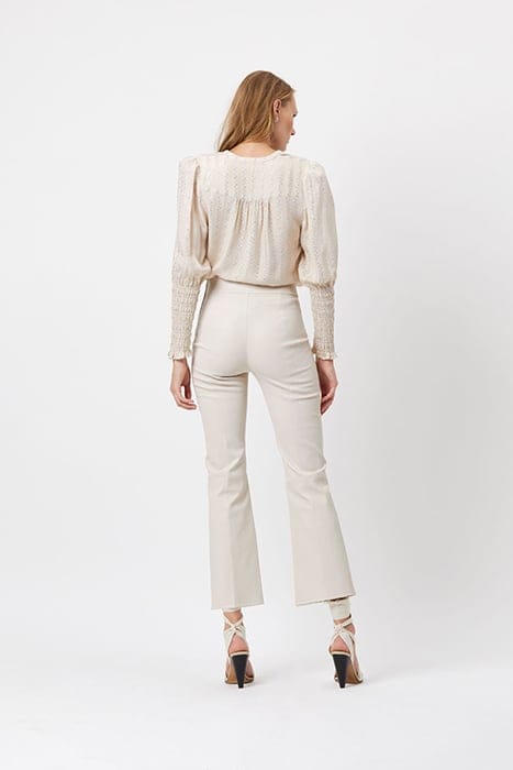 NOME CRP FLARE LEATHER PANTS CHALK 2