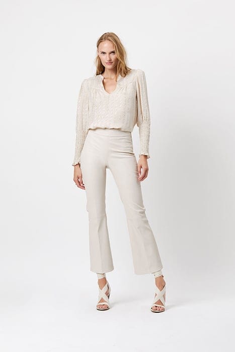 NOME CRP FLARE LEATHER PANTS CHALK 1