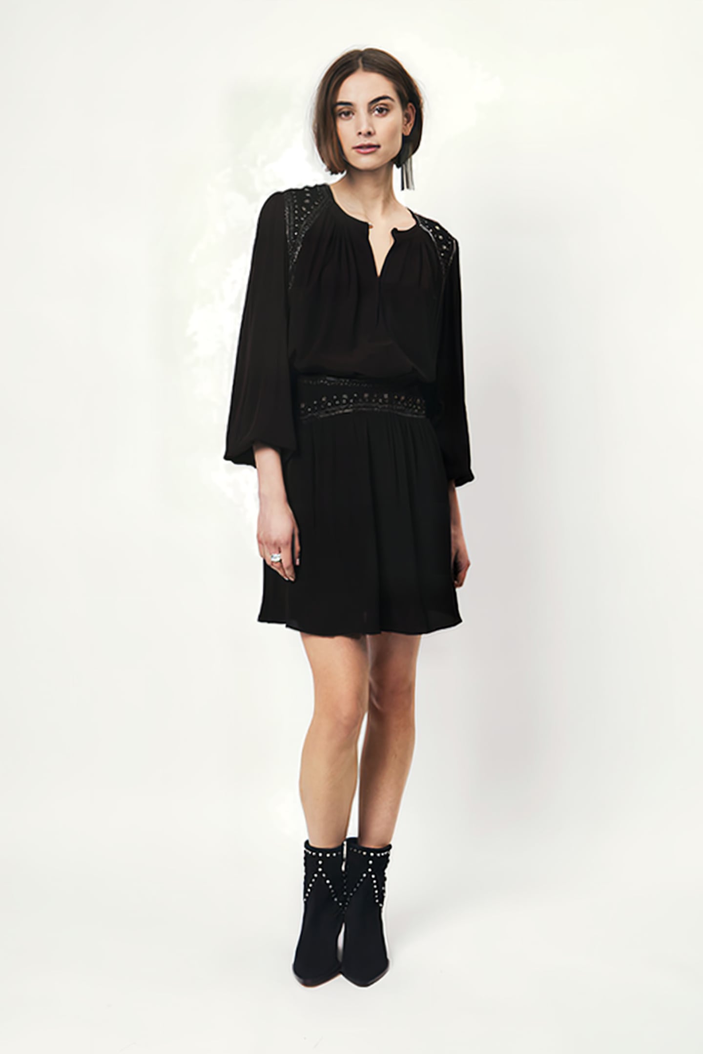NIROKA EMBELLISHED SKIRT WASHED BLACK 1