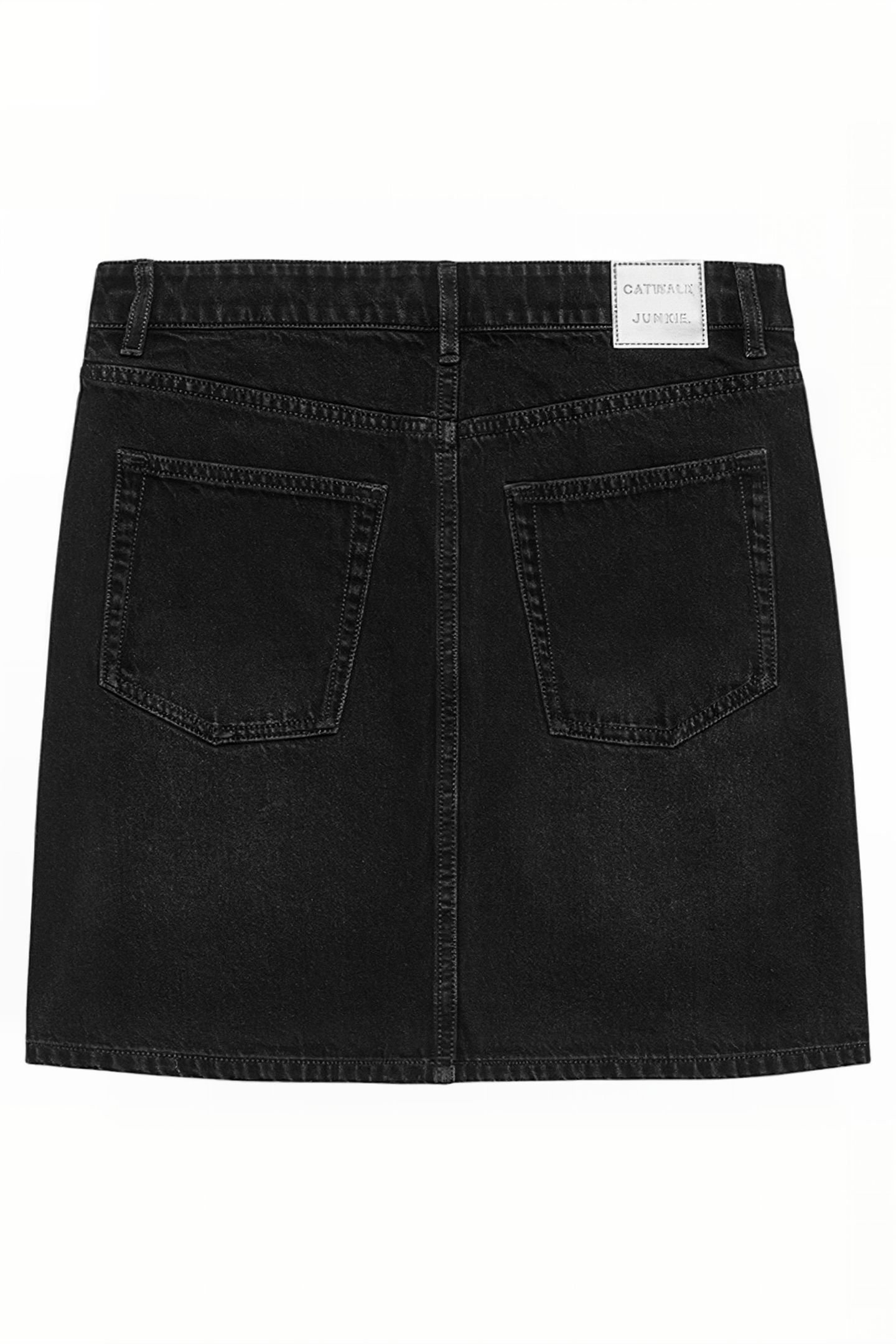 BUTTON UP DENIM SHORT SKIRT WASHED BLACK 5