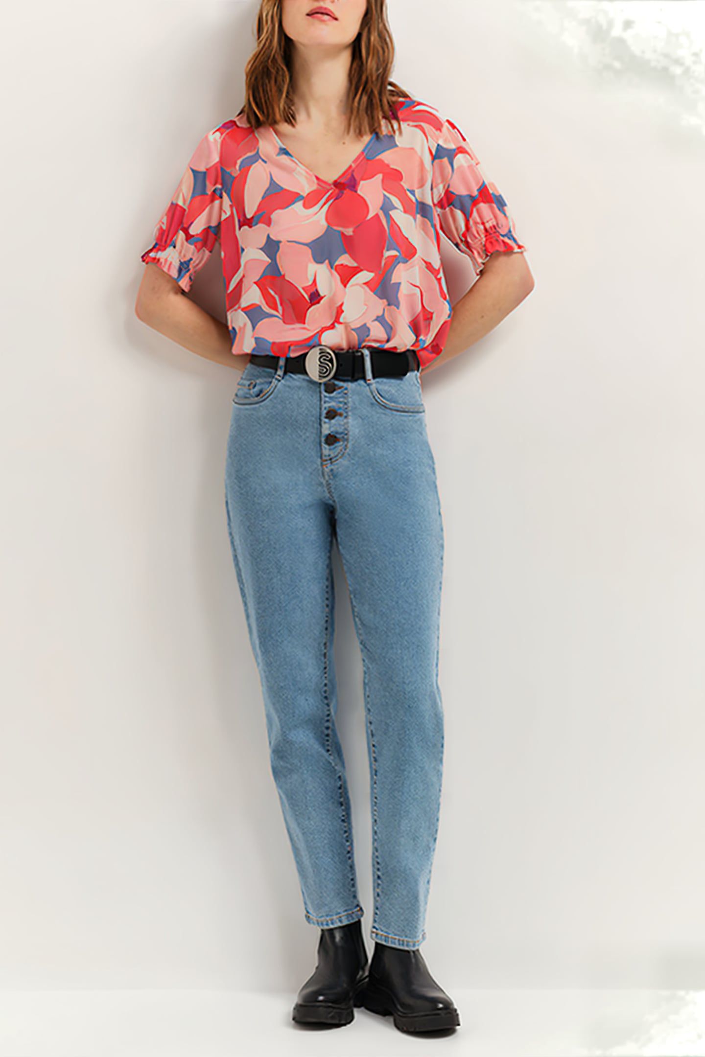 CABALA - HIBISCUS TOP WITH CAMELLIA MAXI PRINT 3