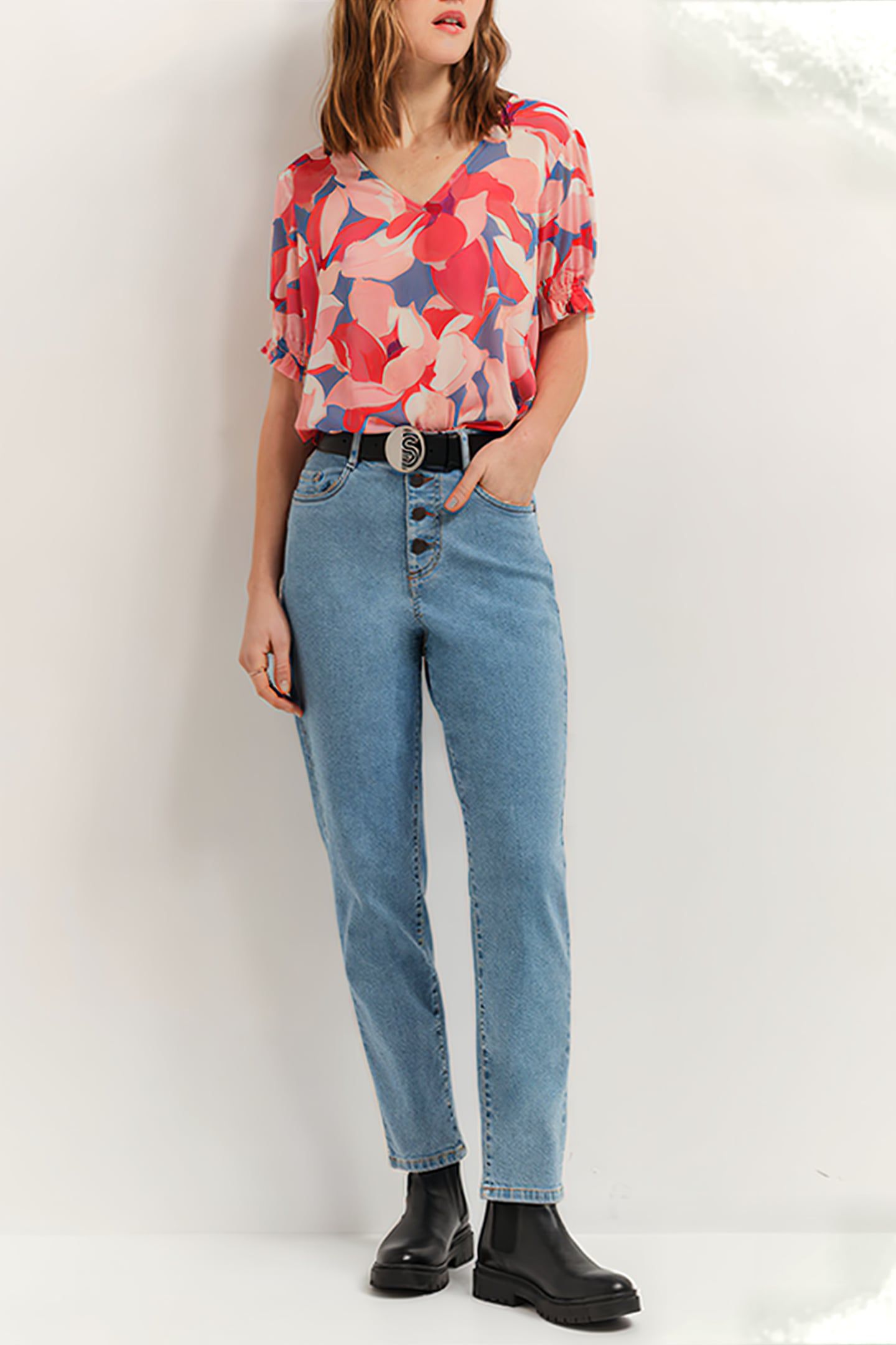 CABALA - HIBISCUS TOP WITH CAMELLIA MAXI PRINT 4