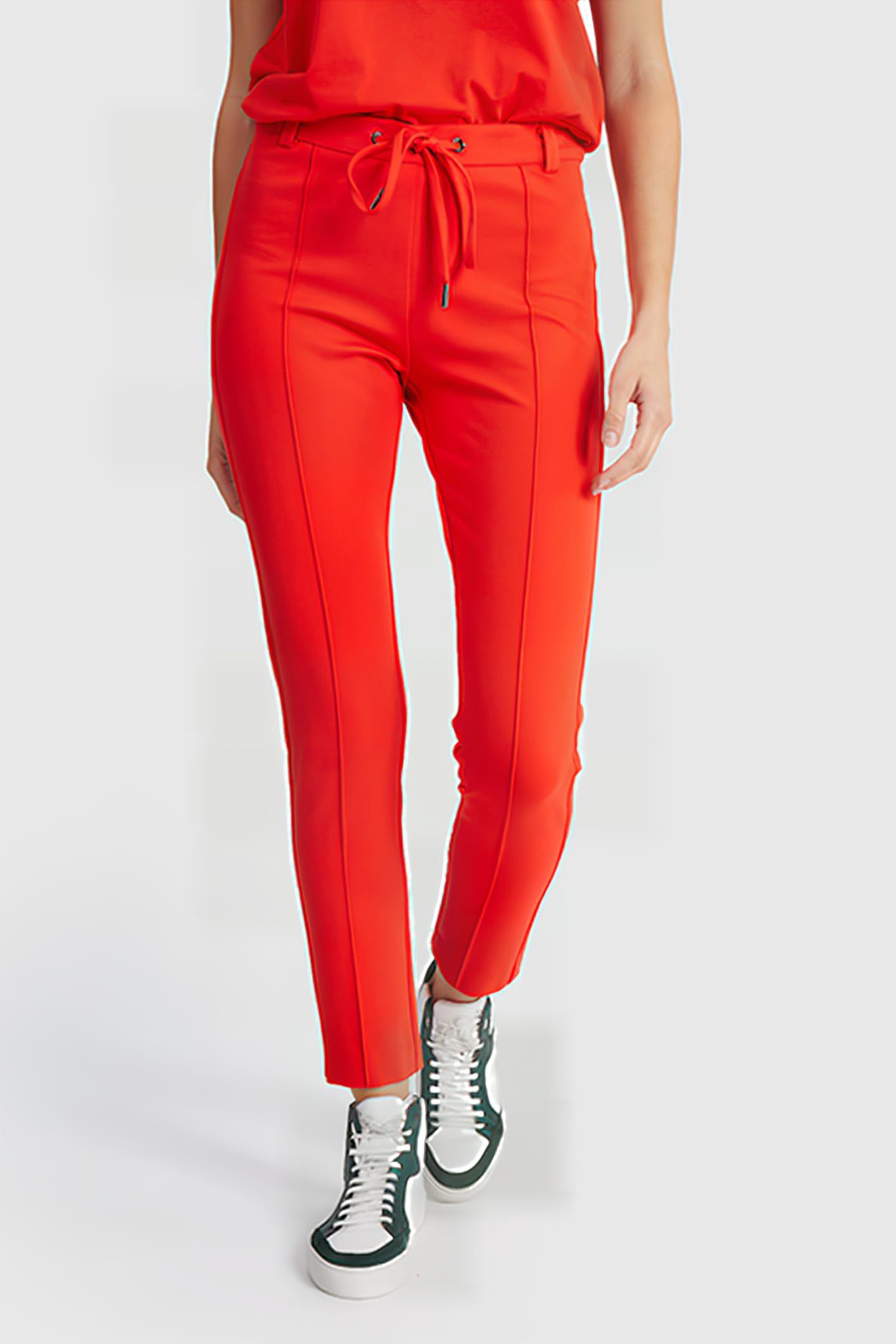 CRIMSON RED MILANO KNIT TREGGINGS 1
