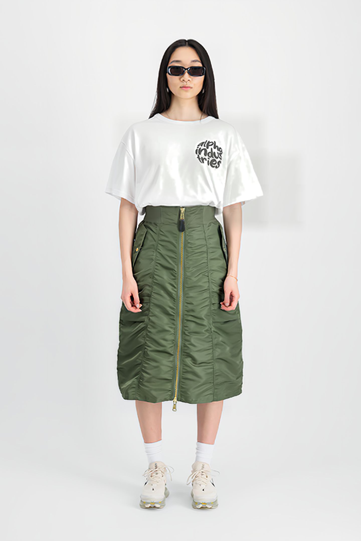 MA-1 MIDI SKIRT SAGE-GREEN 3