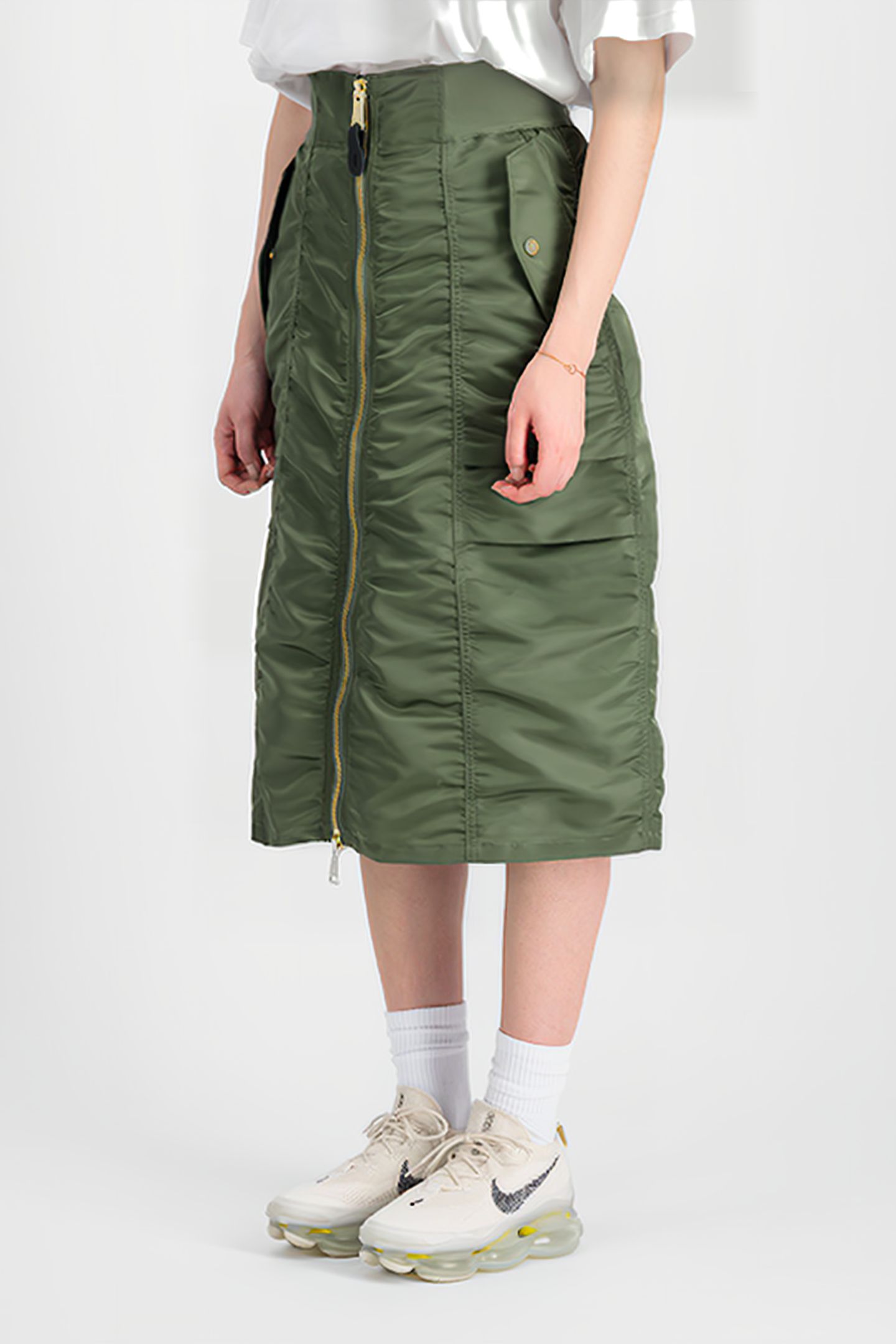MA-1 MIDI SKIRT SAGE-GREEN 1