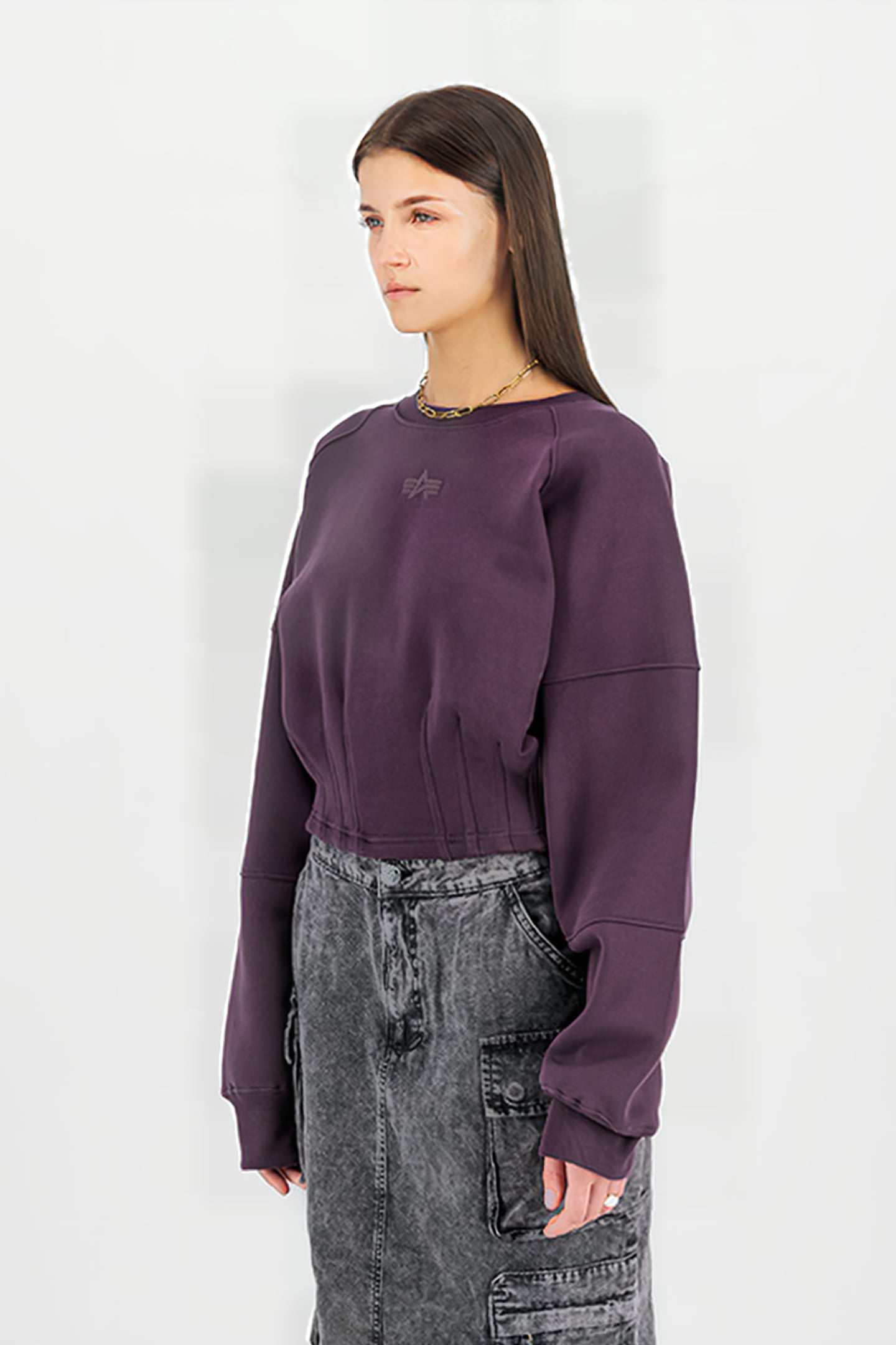 WAISTED SWEATER PLUM 1