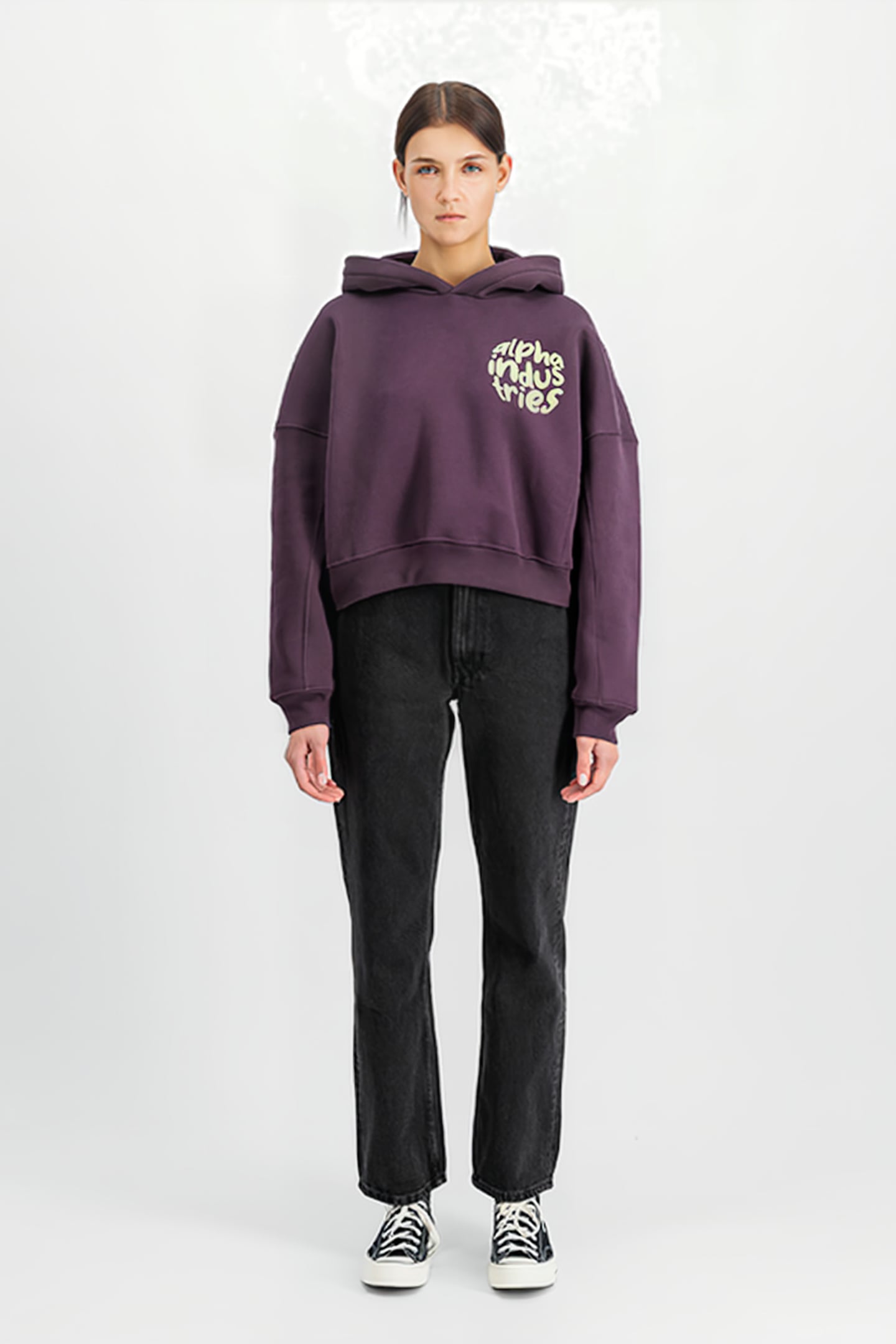 LOGO HOODIE PLUM 1