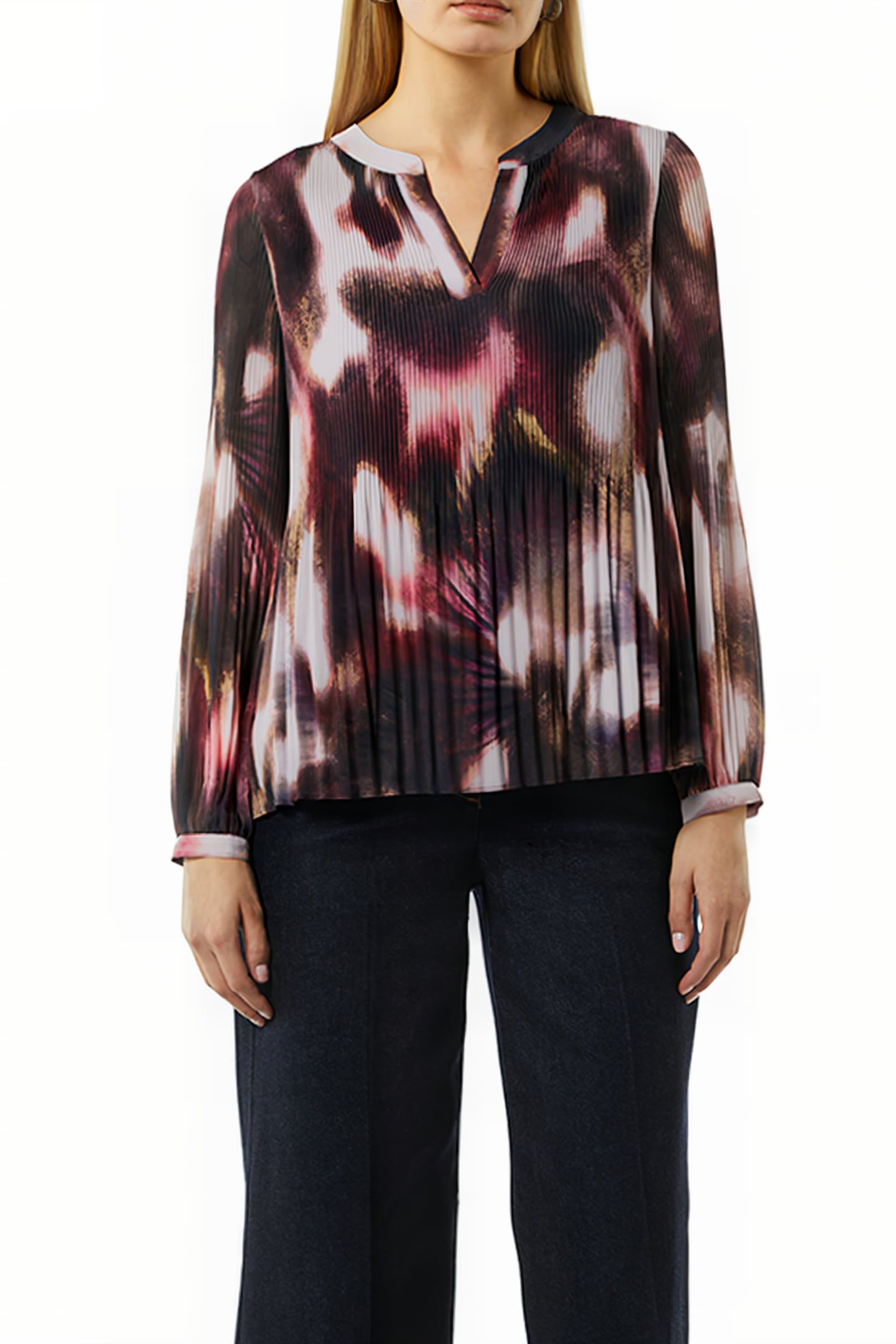 COMMA BLOUSES PLUM AOP 1