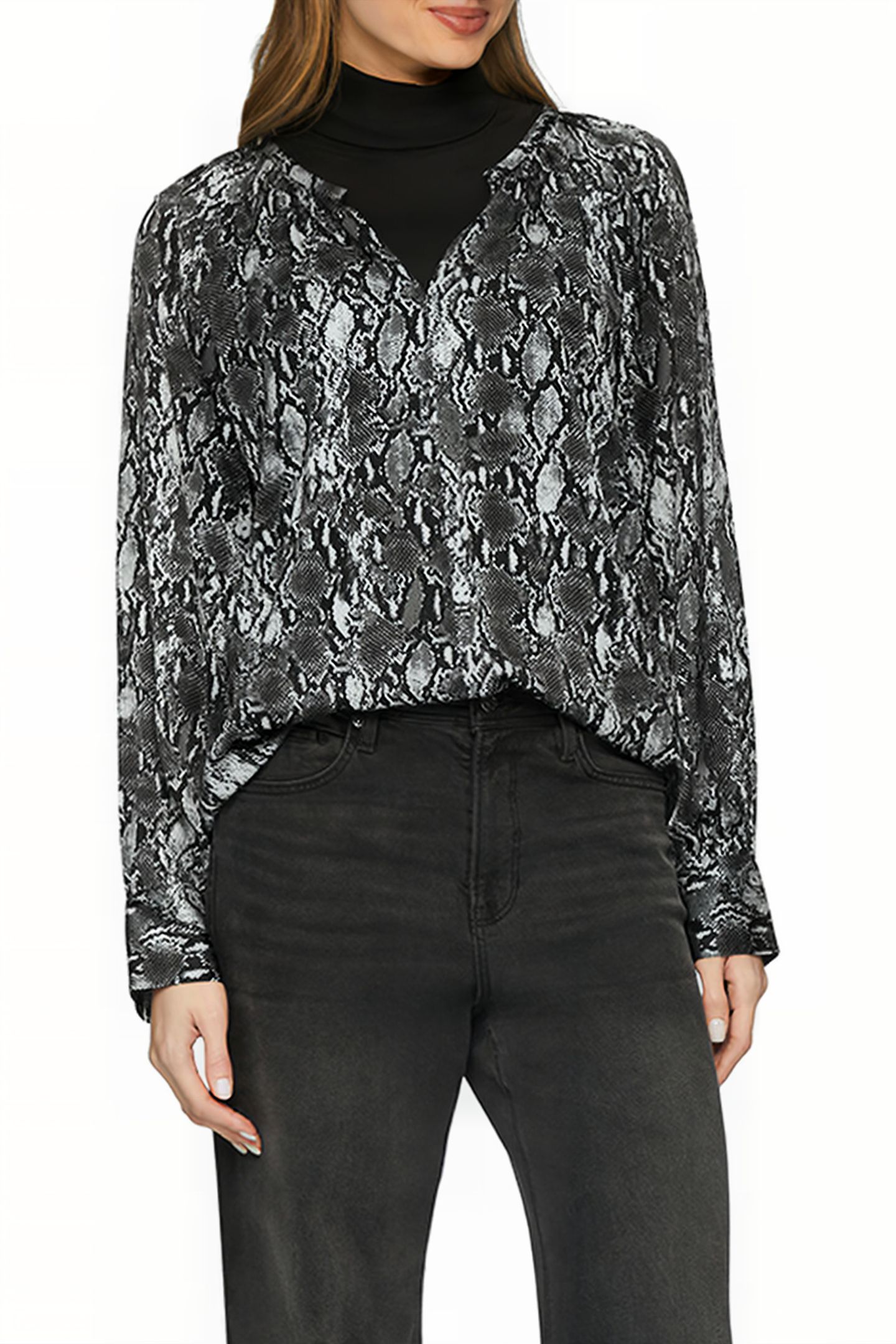 S.OLIVER BLOUSES GREY/BLACK 1