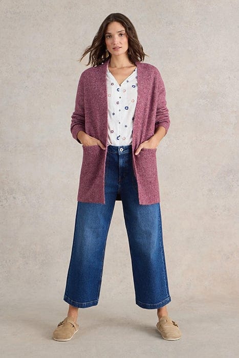 ERIN LONGLINE CARDI DARK PLUM 1