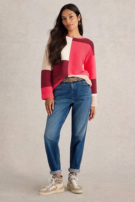 JANA COLOURBLOCK JUMPER PLUM MULTI 1
