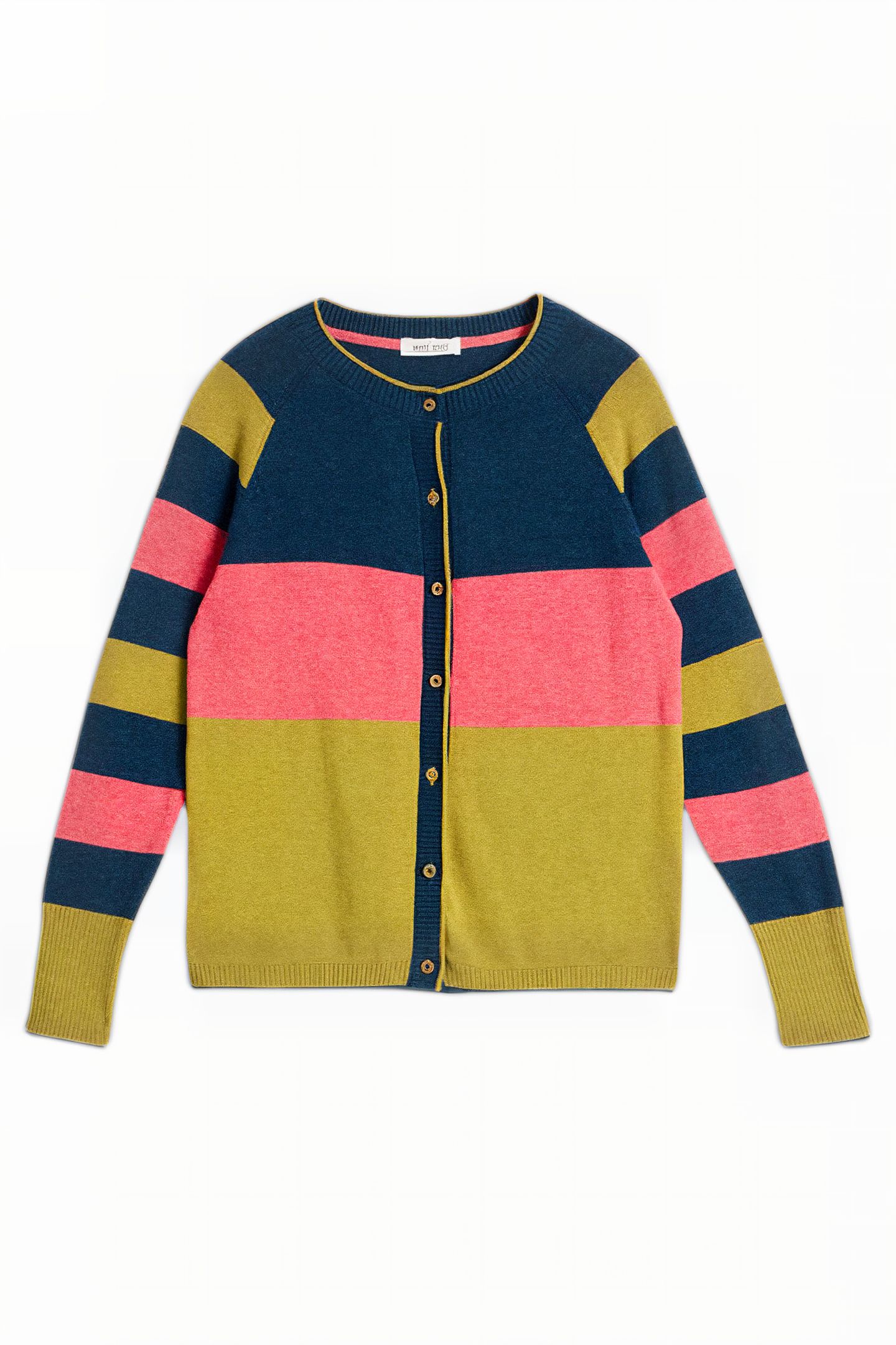 LULU STRIPE CARDI CHARTREUSE MULTI 3
