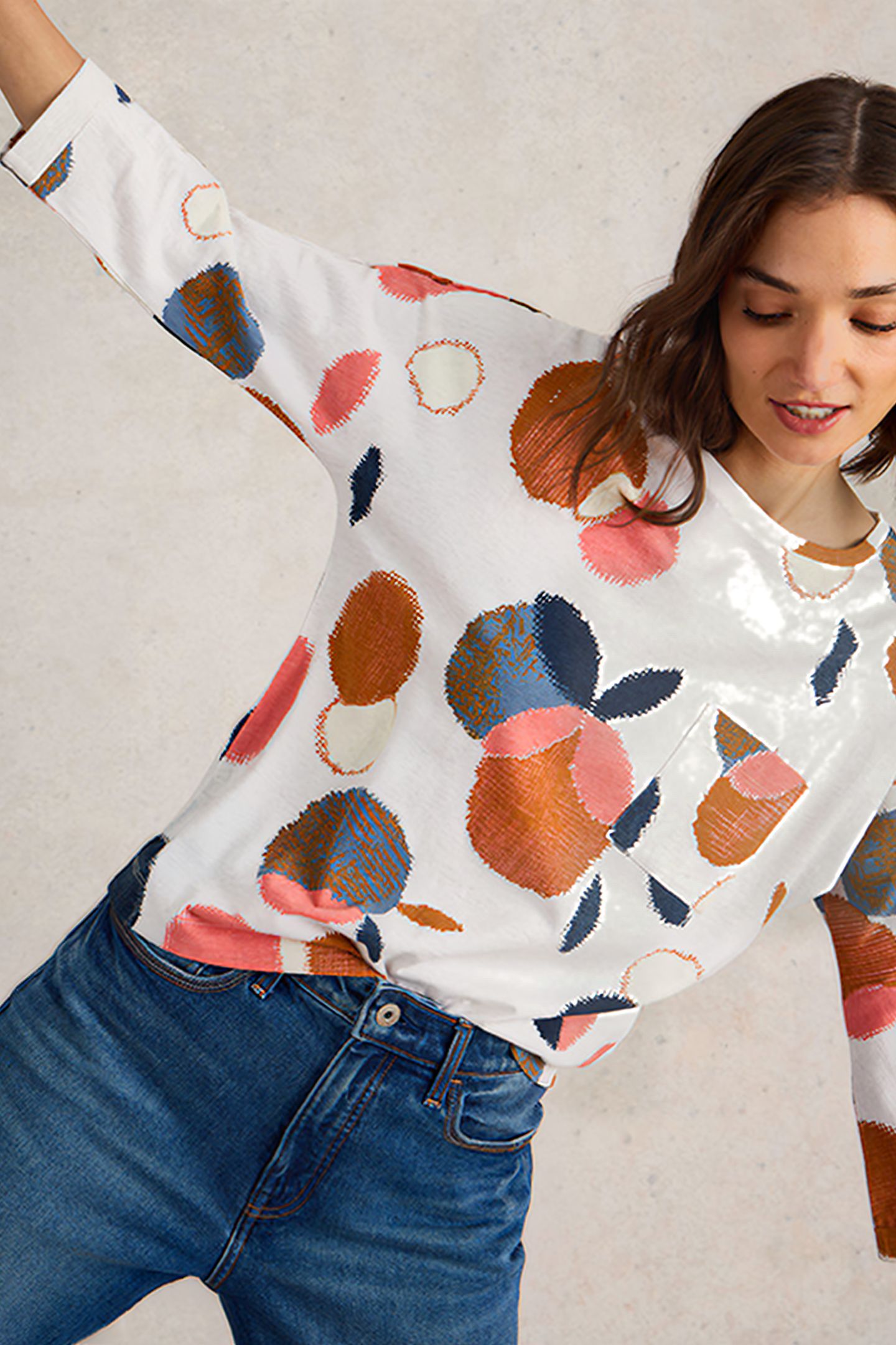 DEMI DOLMAN TOP NATURAL PRINT 4