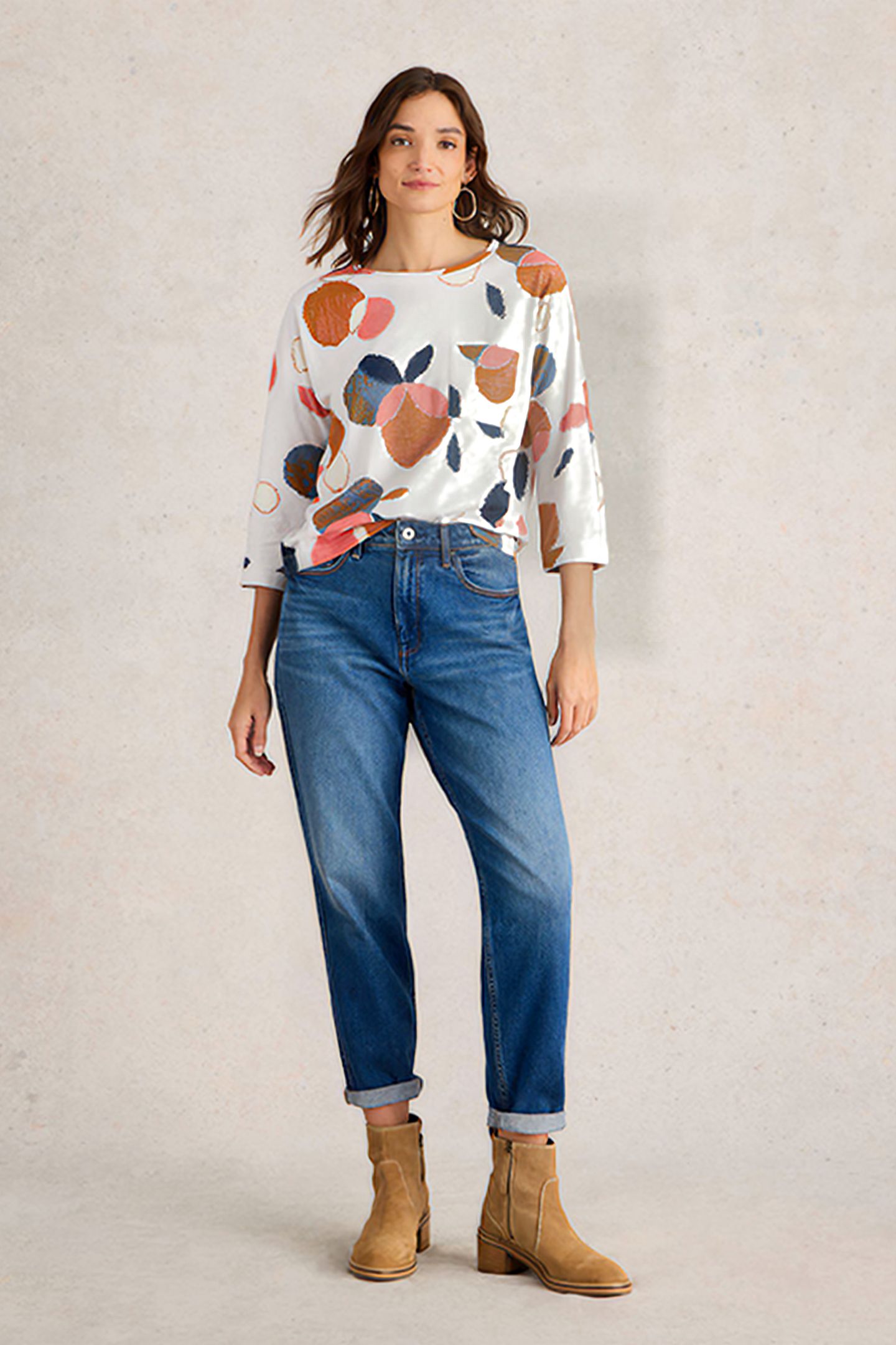 DEMI DOLMAN TOP NATURAL PRINT 1