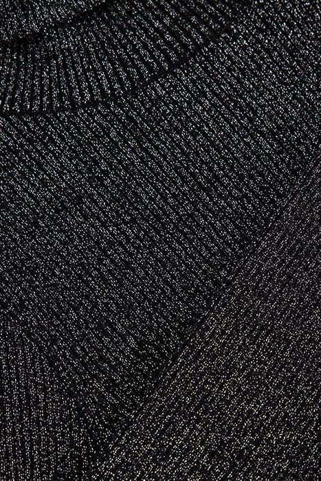 LILA SPARKLE RIB ROLL NECK PURE BLACK 6
