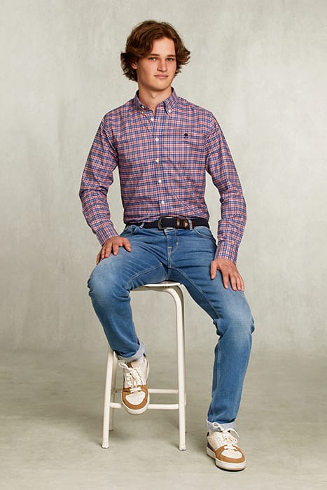 CUSTOM FIT CHECKED SHIRT BLUE/PINK MULTI 3