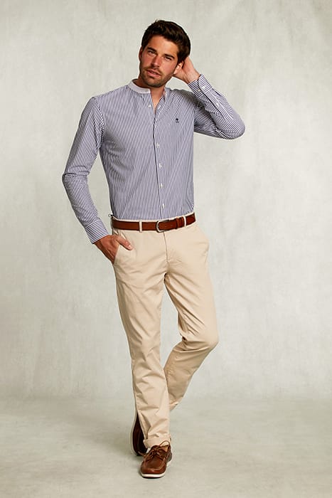 SLIM FIT STRIPED HENLEY SHIRT 3