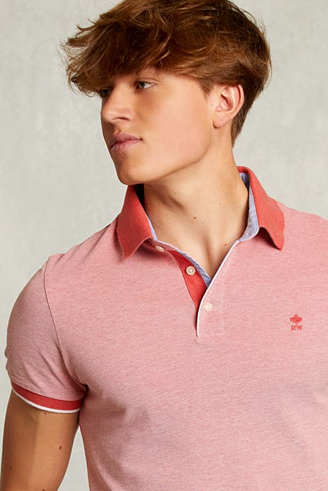 CUSTOM FIT COTTON POLO DARK COSMOPOLITAN MIX PINK 4
