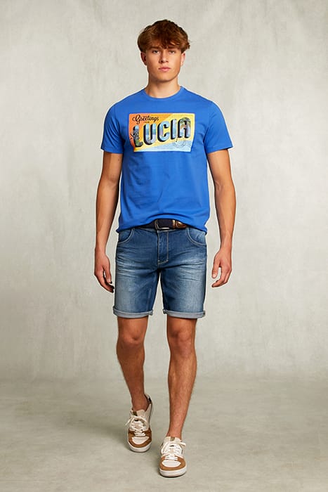 NORMAL FIT BASIC T-SHIRT CARRIBEAN BLUE BLUE 3