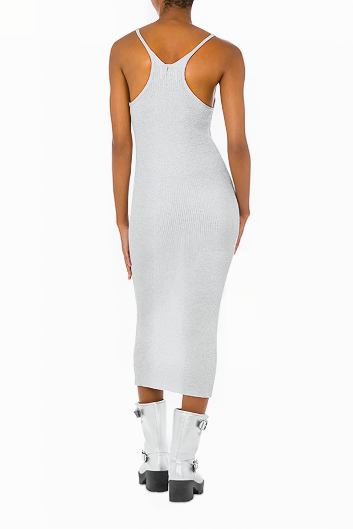 LUREX COTTON KNIT DRESS SILVER 2