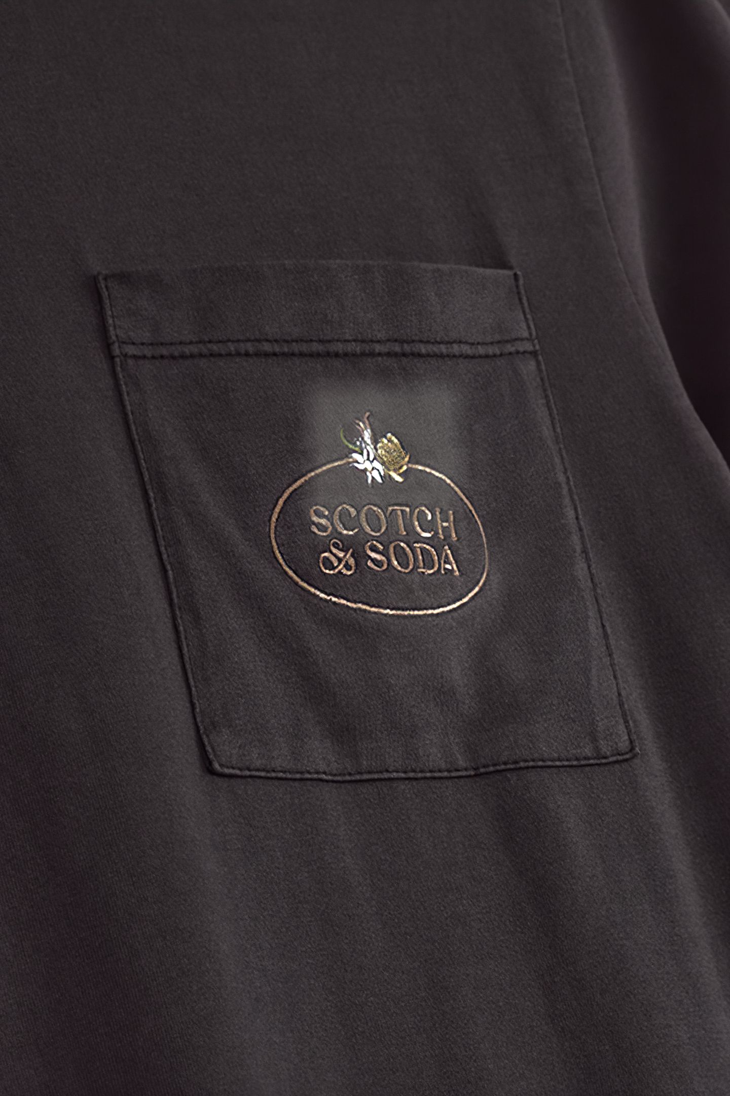 GARMENT DYED SS POCKET TEE BLACK 3
