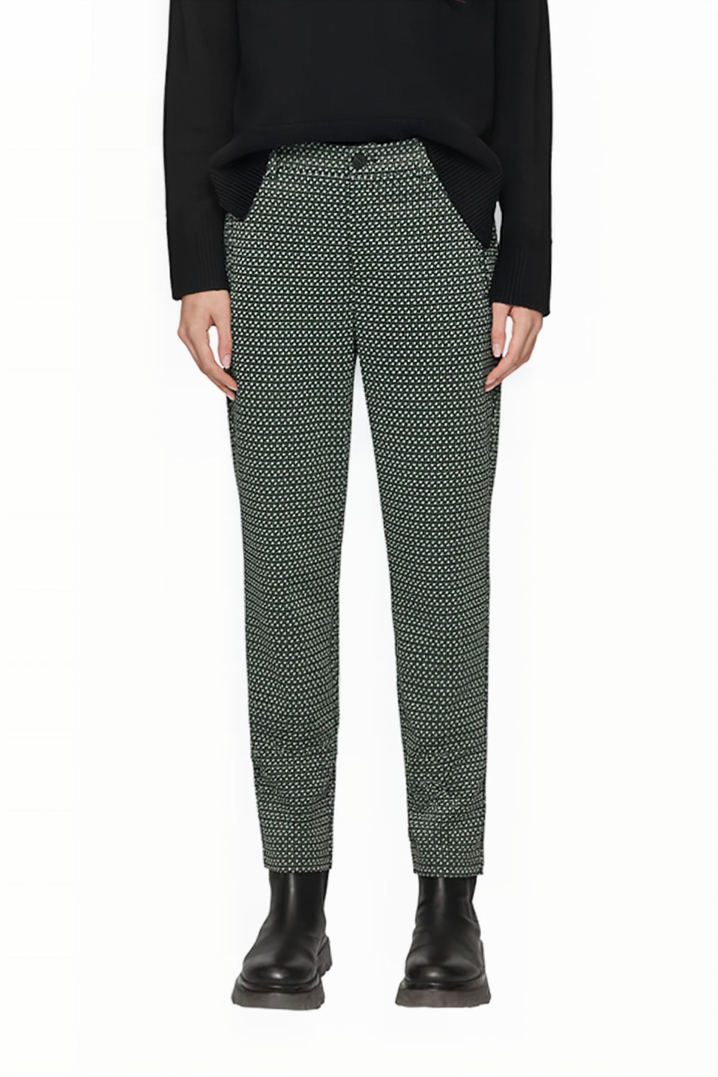 S.OLIVER PANTS GREY/BLACK 1