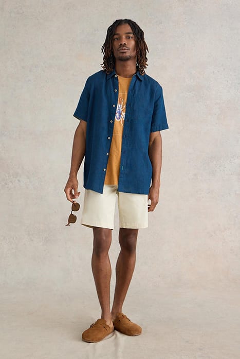 PEMBROKE SS LINEN SHIRT DARK NAVY 2