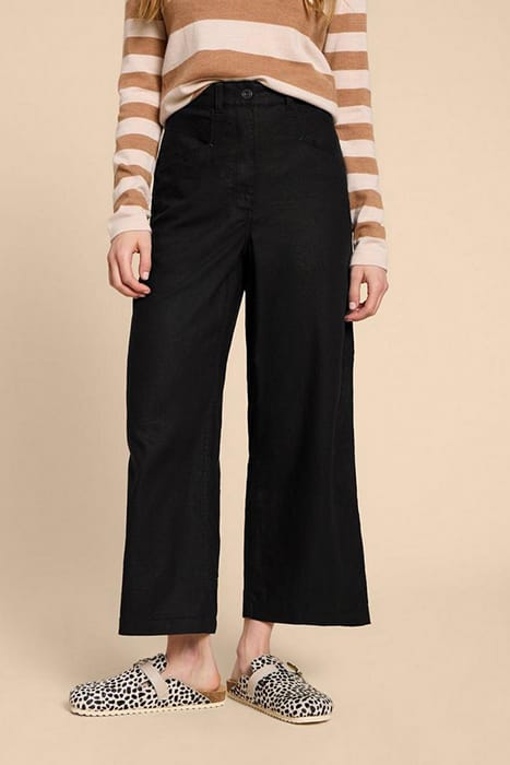 HARPER LINEN BLEND TROUSER PURE BLACK 1