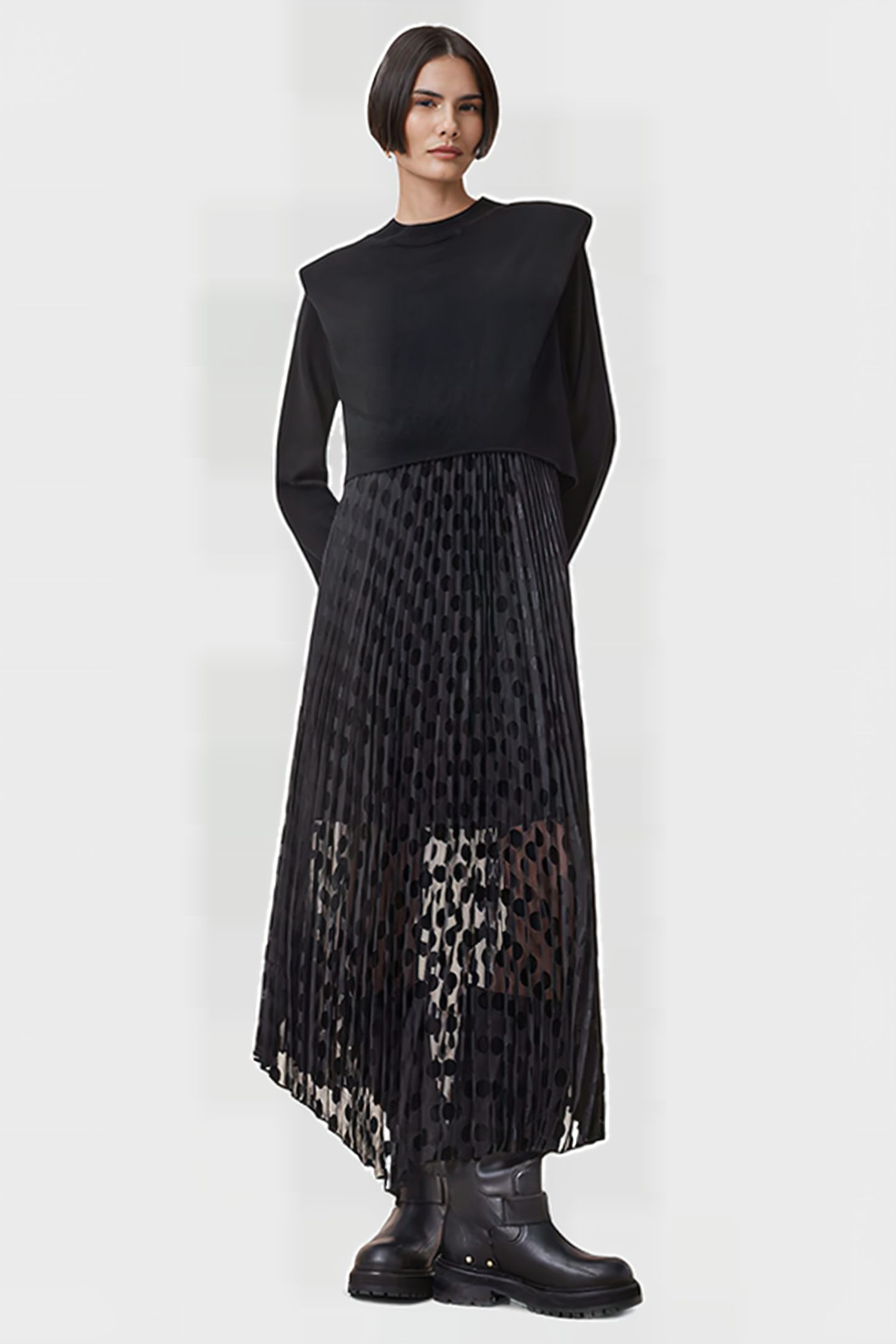 LEIA DOTT DRESS BLACK 1