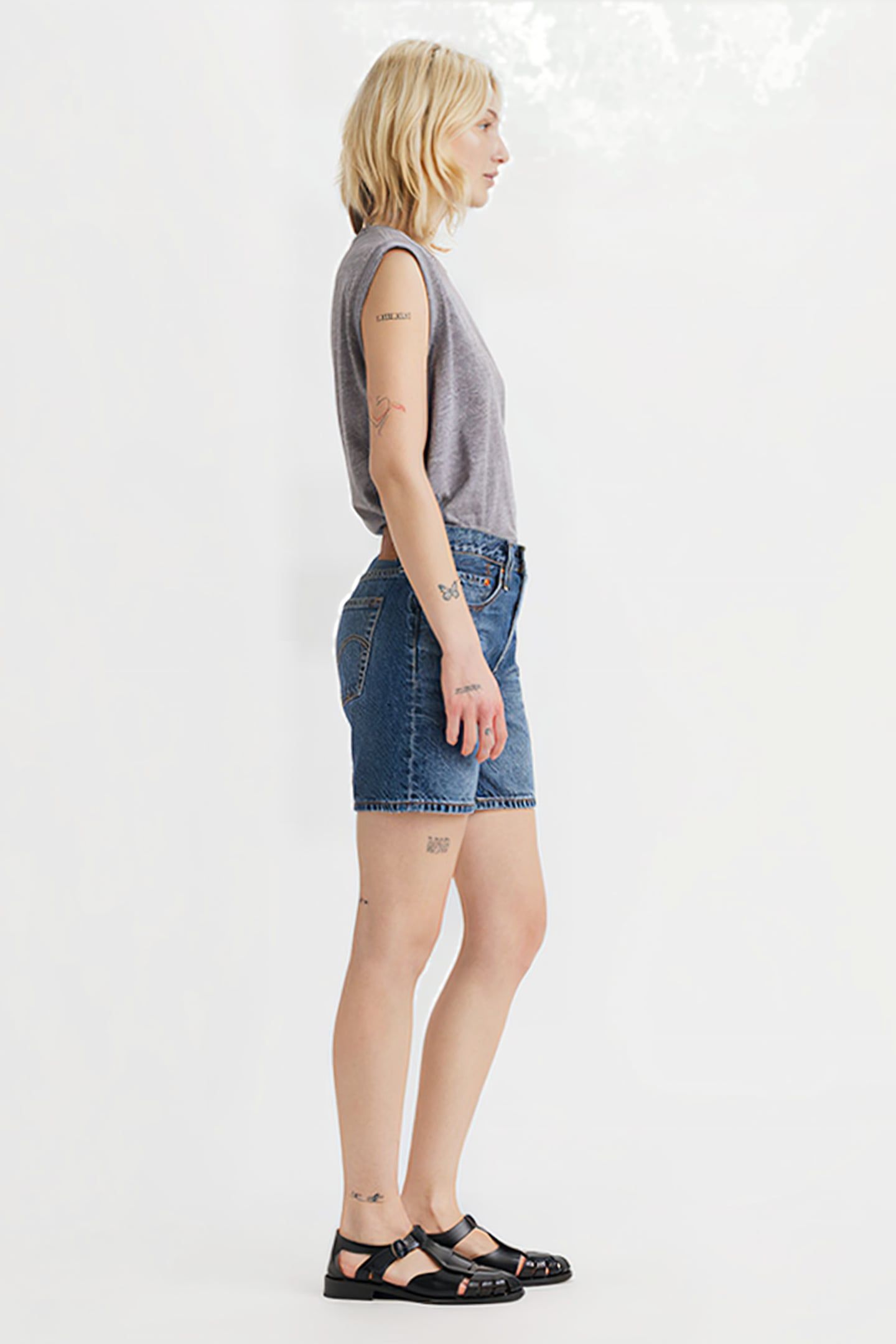 501 MID THIGH SHORT LW CROSSING CANVAS 6