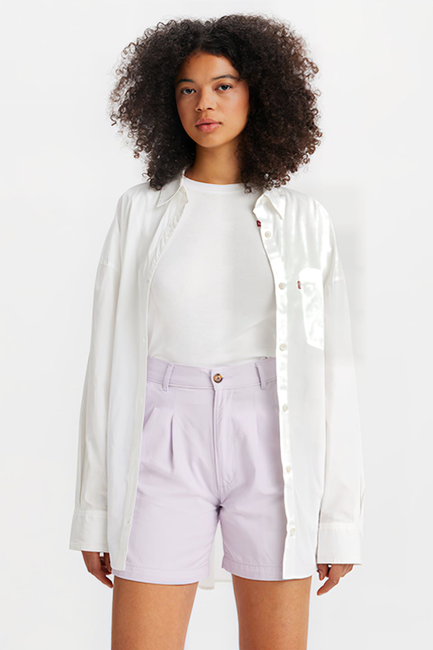 PLEATED TROUSER SHORT LAVENDER BLUE 1