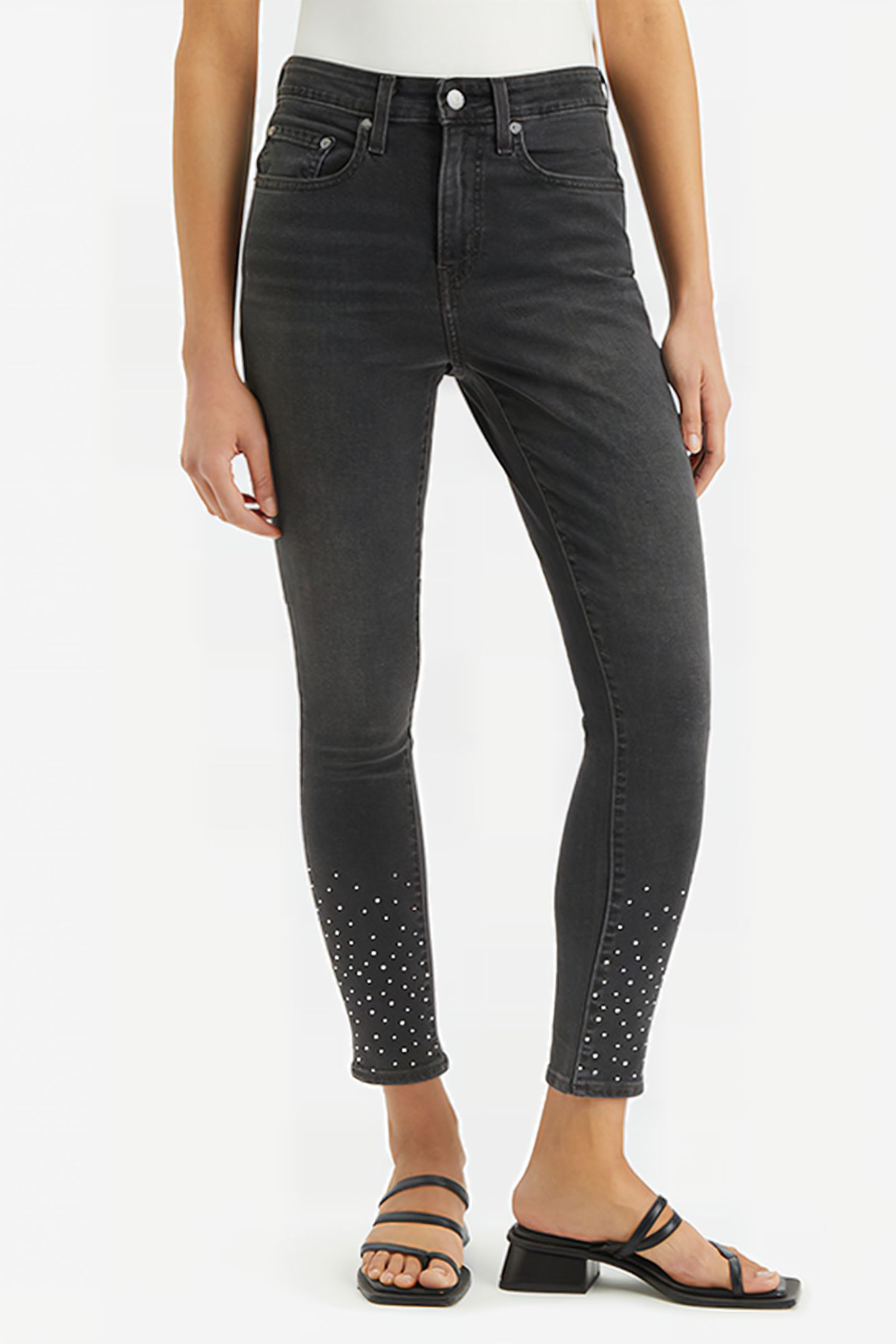 721 HIGH RISE SKINNY LAVA ROCK RHINESTON 1
