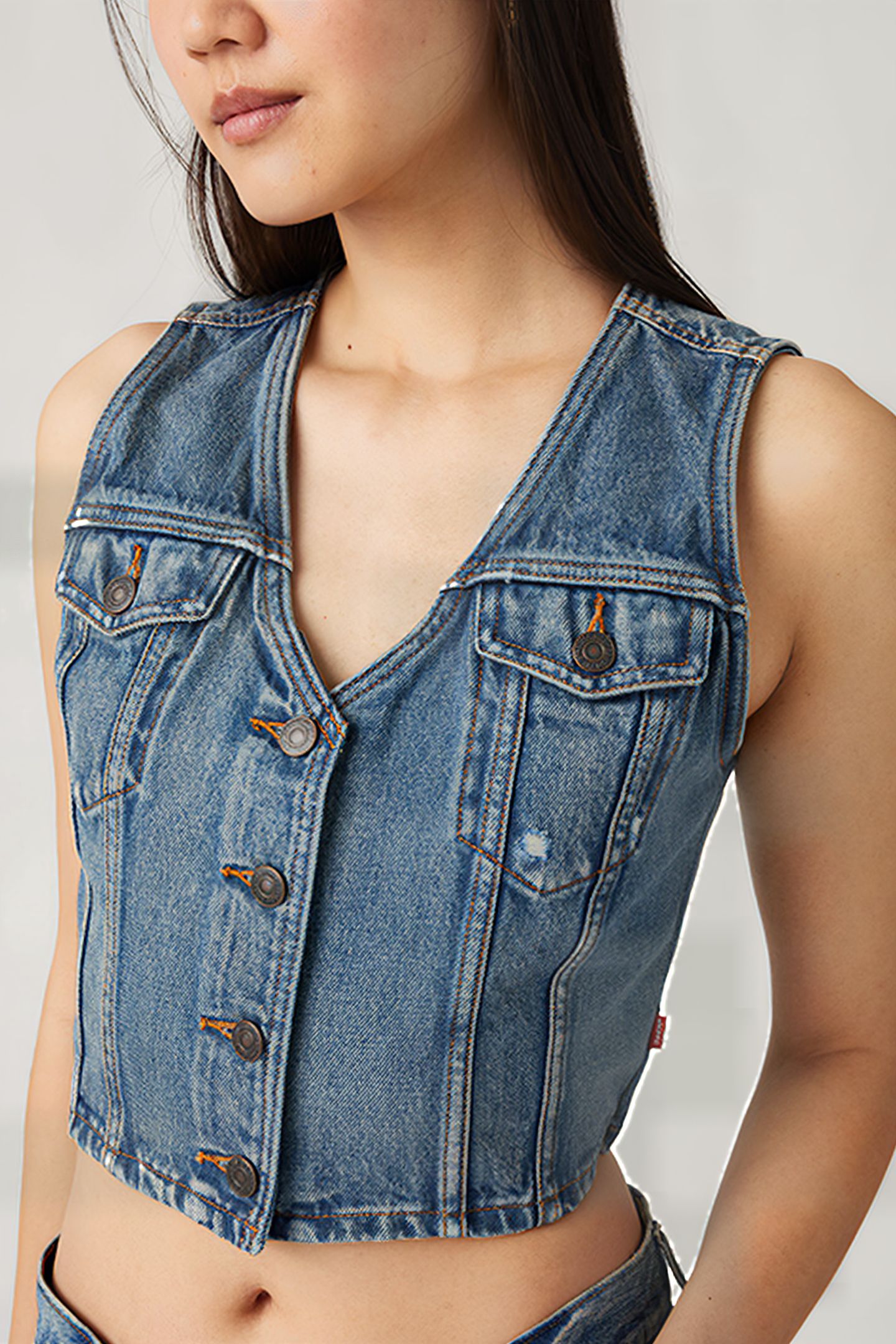 DENIM WAISTCOAT IN BLUE DENIM 4